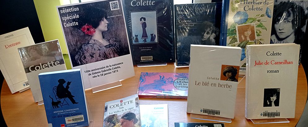 Table de présentation de livres "Colette"