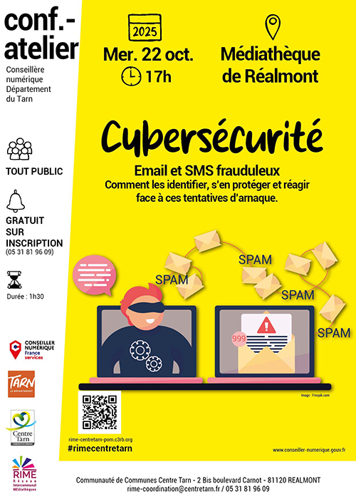 Affiche : conf.-atelier Cybersécurité
