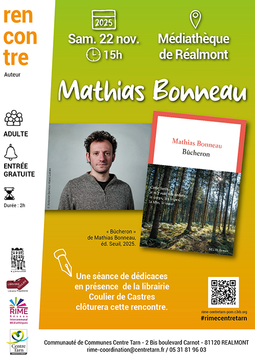 Affiche : Rencontre Auteur Mathias Bonneau