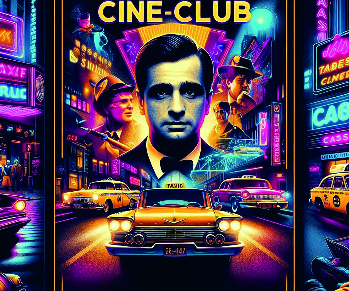 Image pour une affiche représentant le Ciné Club sur le thème des films de Martin Scorsese. Le style